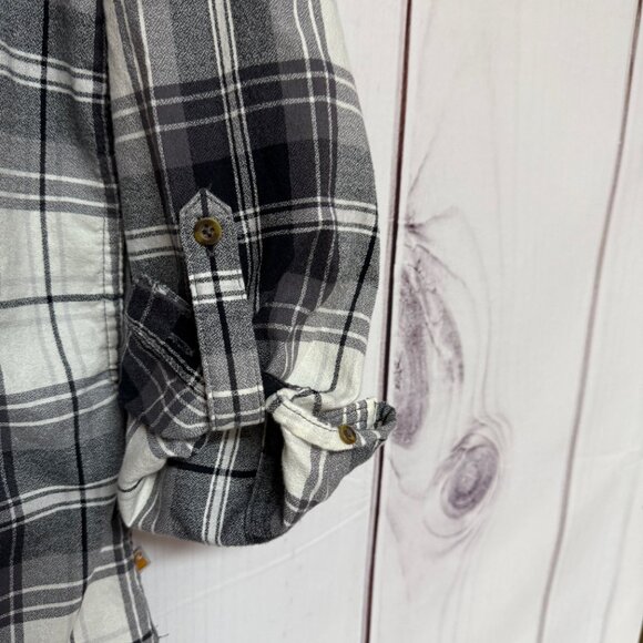 Carhartt Women’s Convertible Plaid Shirt Medium Black White EUC - Picture 5 of 12